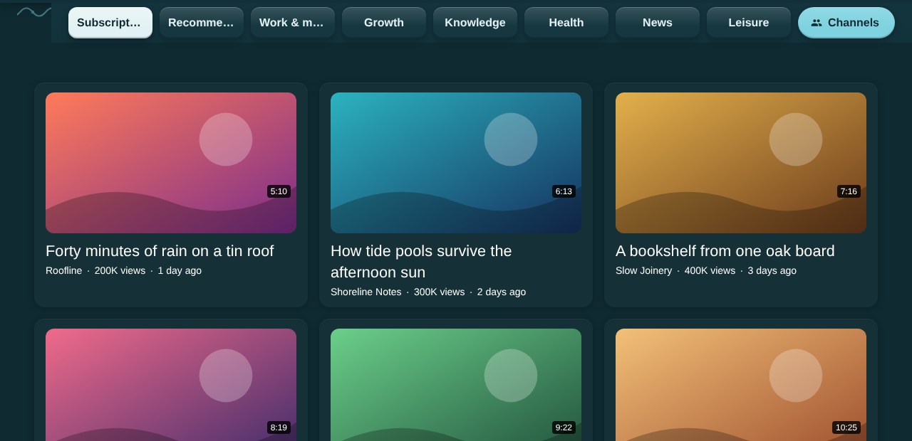The same feed in the Ocean theme